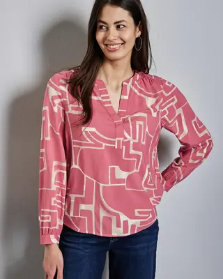 Street One Print Blouse - Sugar Coral