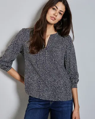 Street One Print Blouse - Deep Tint Blue