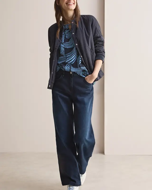 Cecil Print Blouse - Universal Blue