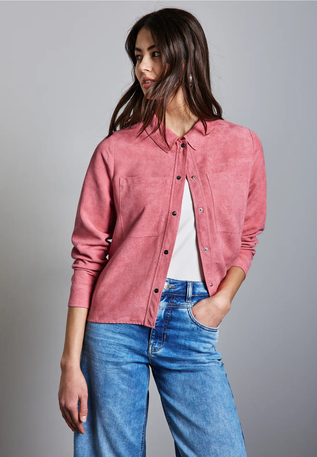 Street One Corduroy Overshirt - Desert Berry