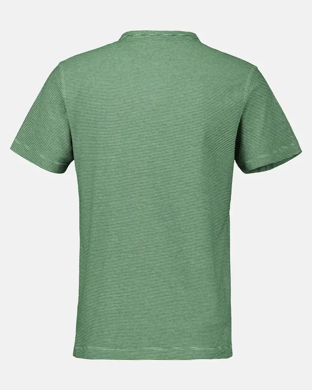 Lerros Serafino Shirt met Fineliner Strepen - Sage Green