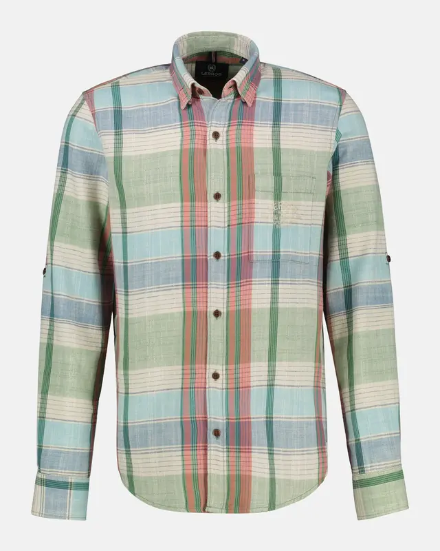 Lerros Shirt mit Check Print - Sage Green
