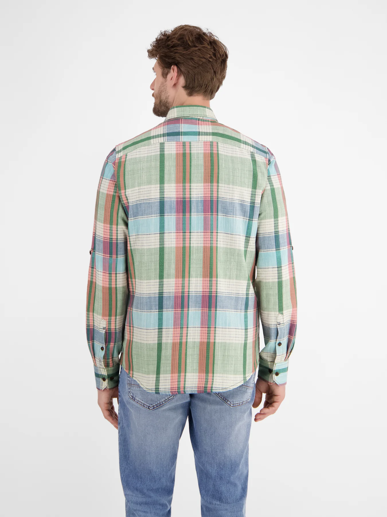 Lerros Shirt mit Check Print - Sage Green