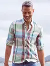 Lerros Shirt mit Check Print - Sage Green