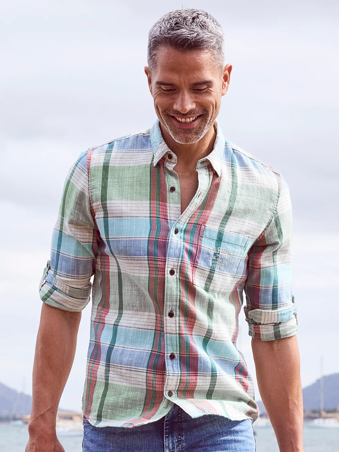 Lerros Shirt mit Check Print - Sage Green