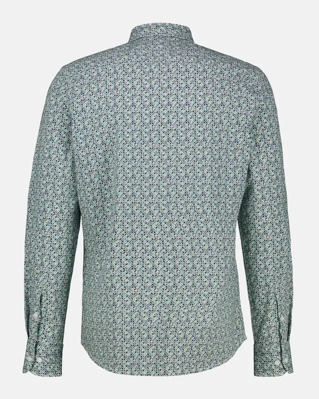 Lerros Print Shirt with Stretch - Coastal Blue