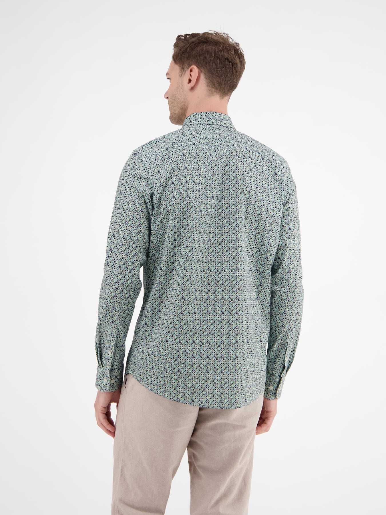Lerros Print Shirt with Stretch - Coastal Blue
