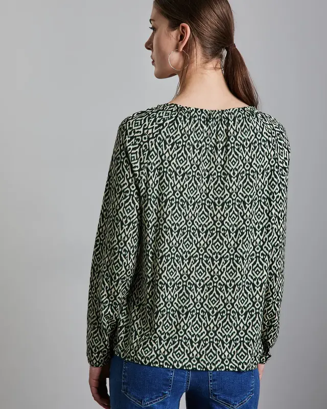 Street One Printed Raglan Shirt - Hunter Green