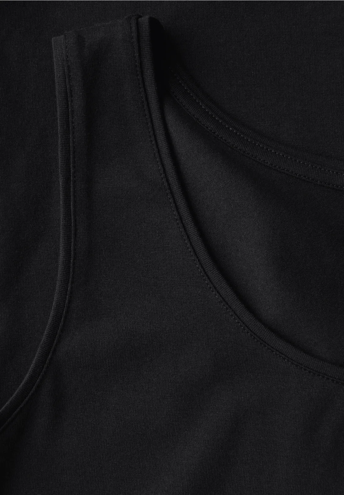 Street One Basic Top in Unifarbe Anni - Black