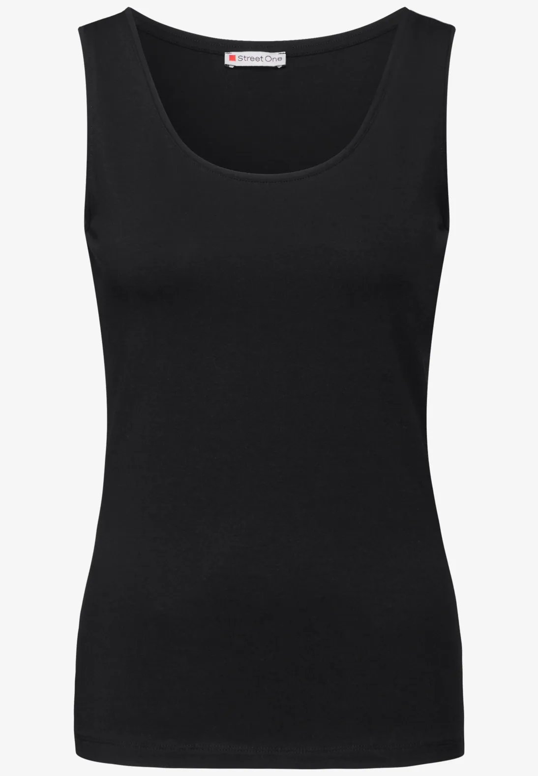 Street One Basic Top in Unifarbe Anni - Black