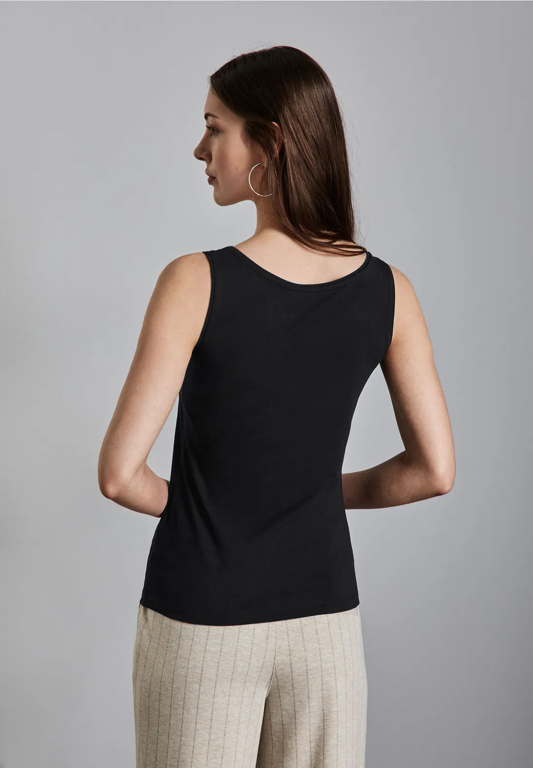 Street One Basic Top in Unifarbe Anni - Black