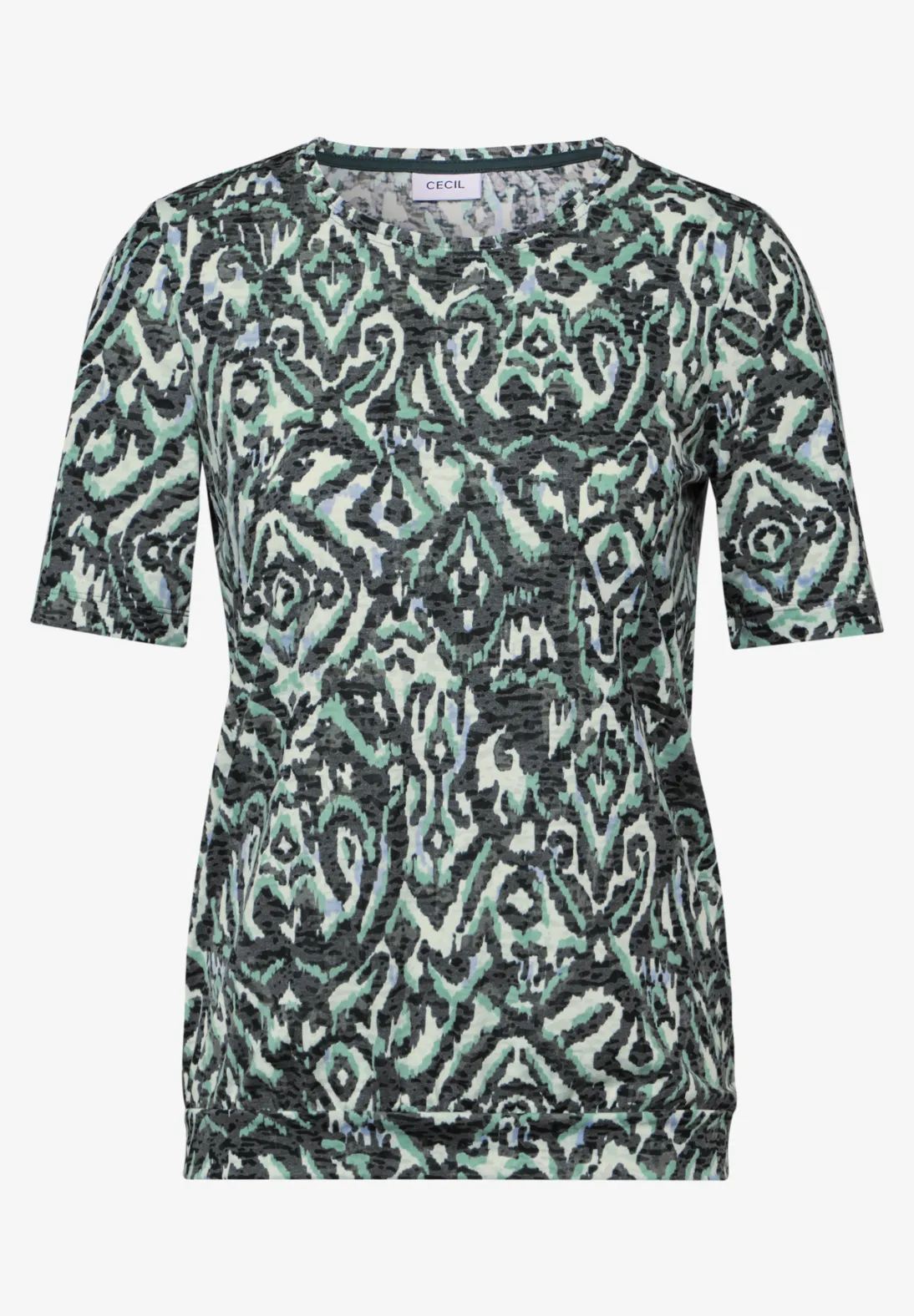 Cecil Shirt with Print - Slate Khaki