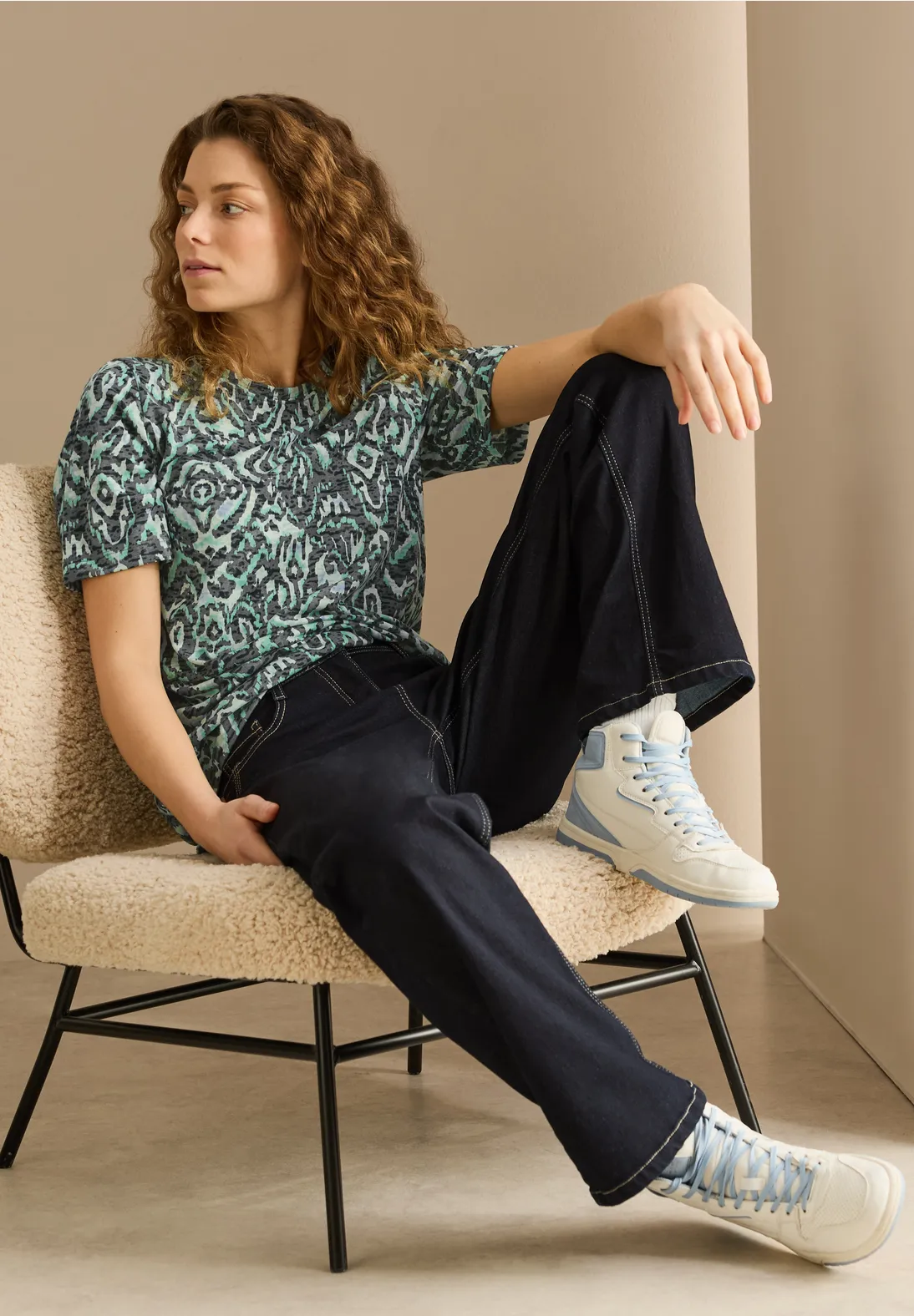 Cecil Shirt met Sierpatroon - Slate Khaki