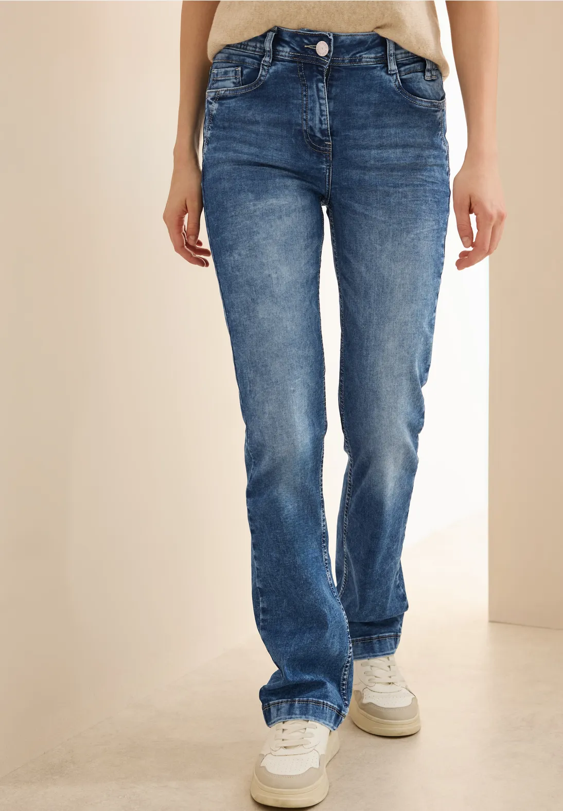 Cecil Bootcut Jeans Toronto - Mid Blue Wash