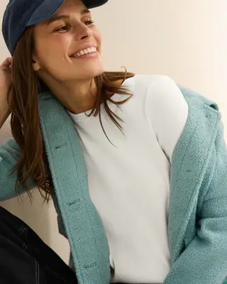 Cecil Basic Rib T-Shirt - Vanilla White