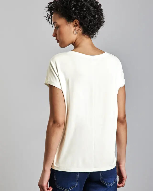 Street One Shirt met Tekst - Off White