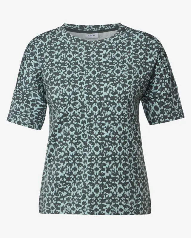 Cecil T-Shirt mit Knopfdetail - Cool Salvia Green