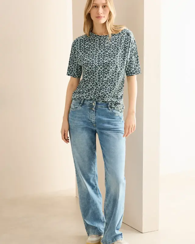 Cecil T-Shirt mit Knopfdetail - Cool Salvia Green