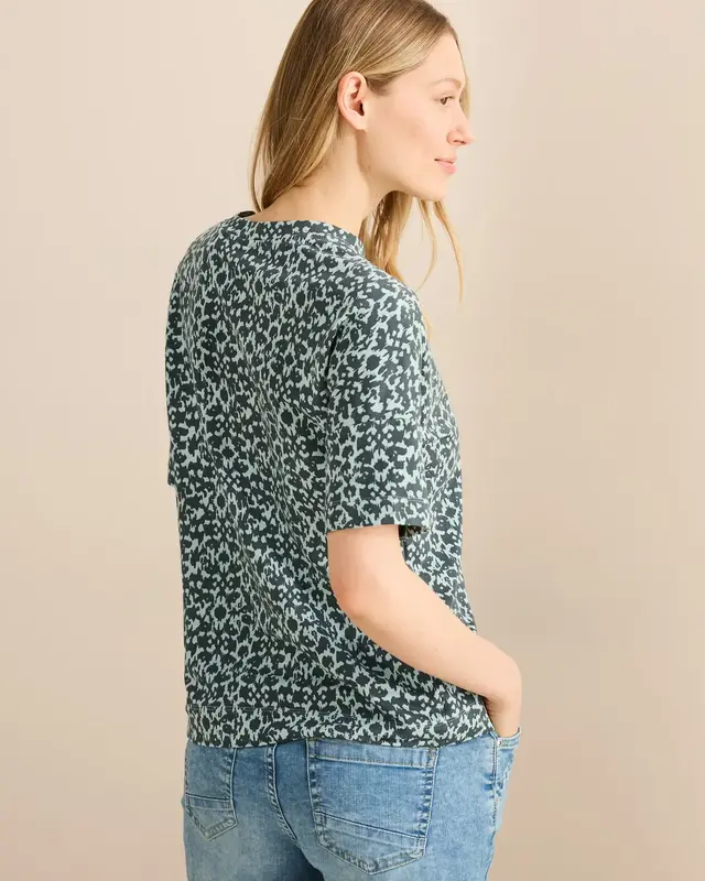 Cecil T-Shirt mit Knopfdetail - Cool Salvia Green