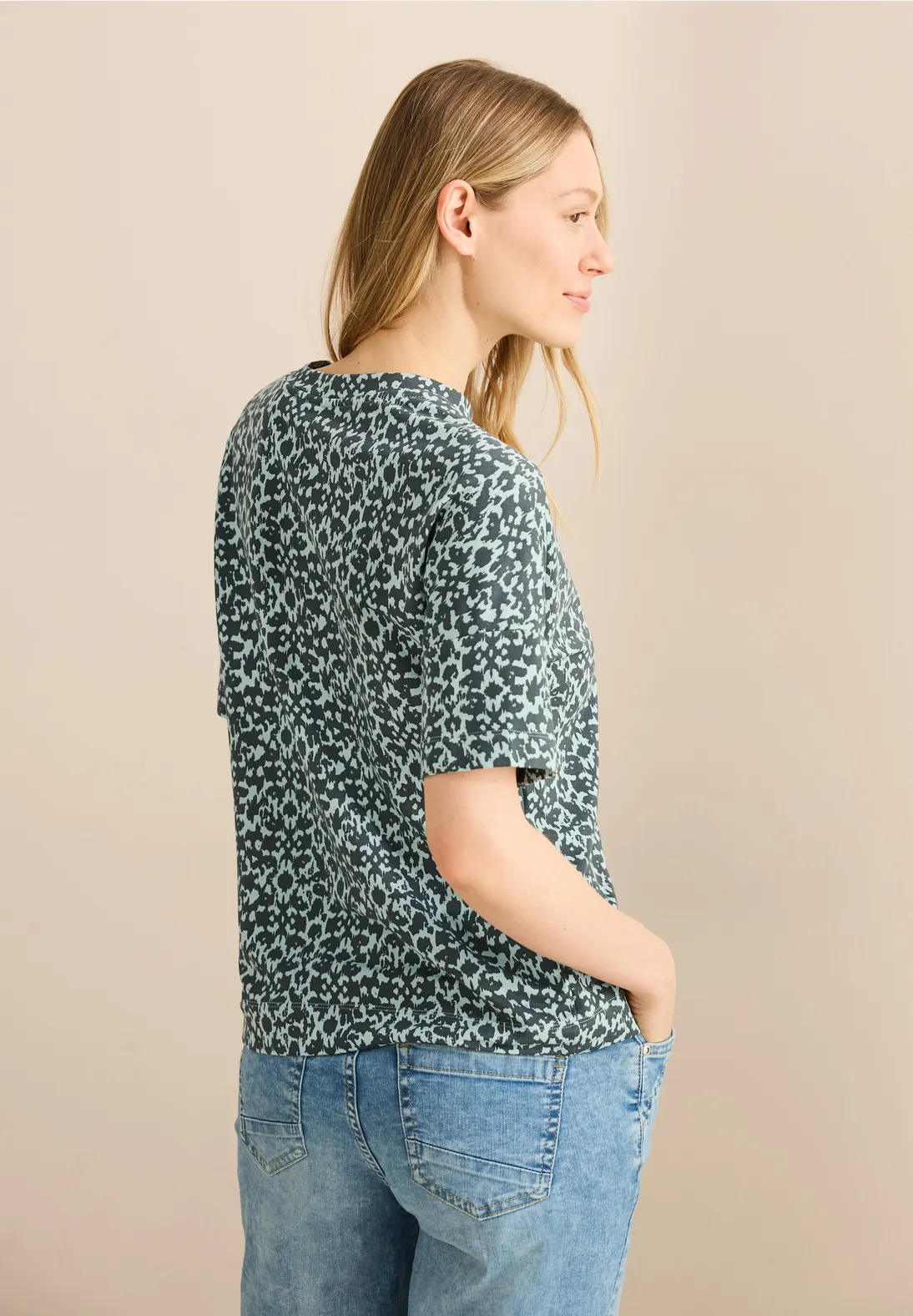 Cecil T-Shirt mit Knopfdetail - Cool Salvia Green