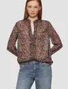 QS by S. Oliver Chiffon Blouse with Print - Black