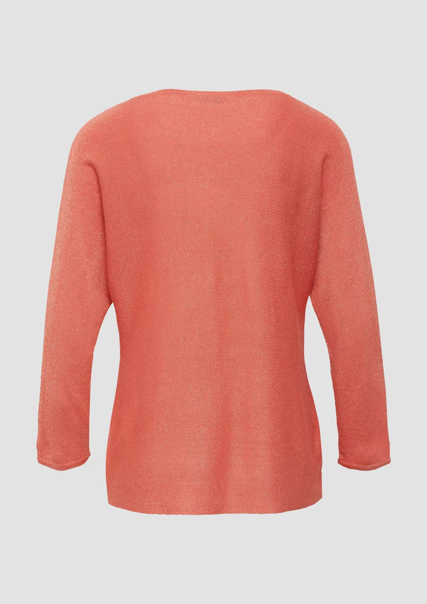 S. Oliver Fijngebreide Trui met Glitter - Coral Red