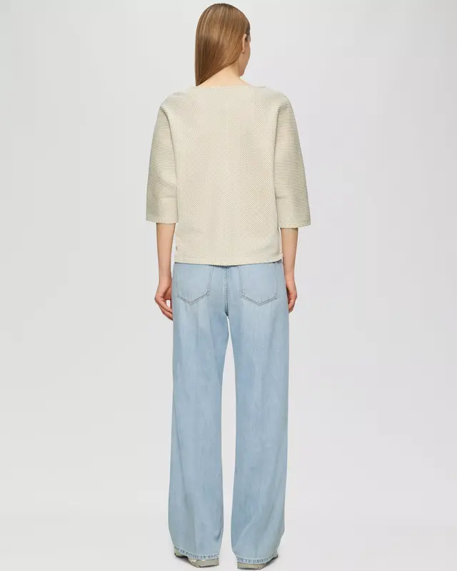 S. Oliver Shirt mit Strukturstreifen - Sand Stone