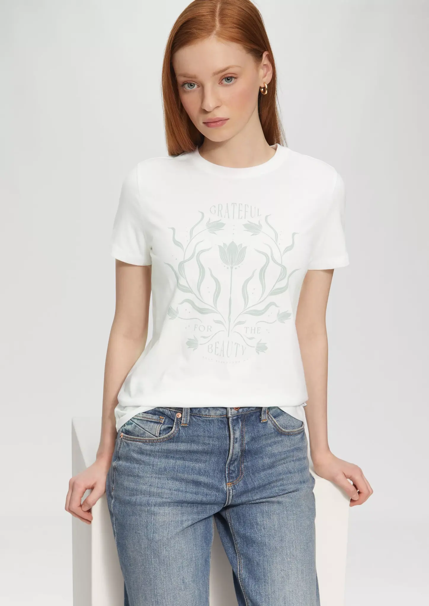 QS by S. Oliver Shirt with Frontprint - White