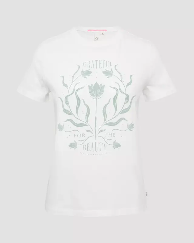 QS by S. Oliver Shirt with Frontprint - White