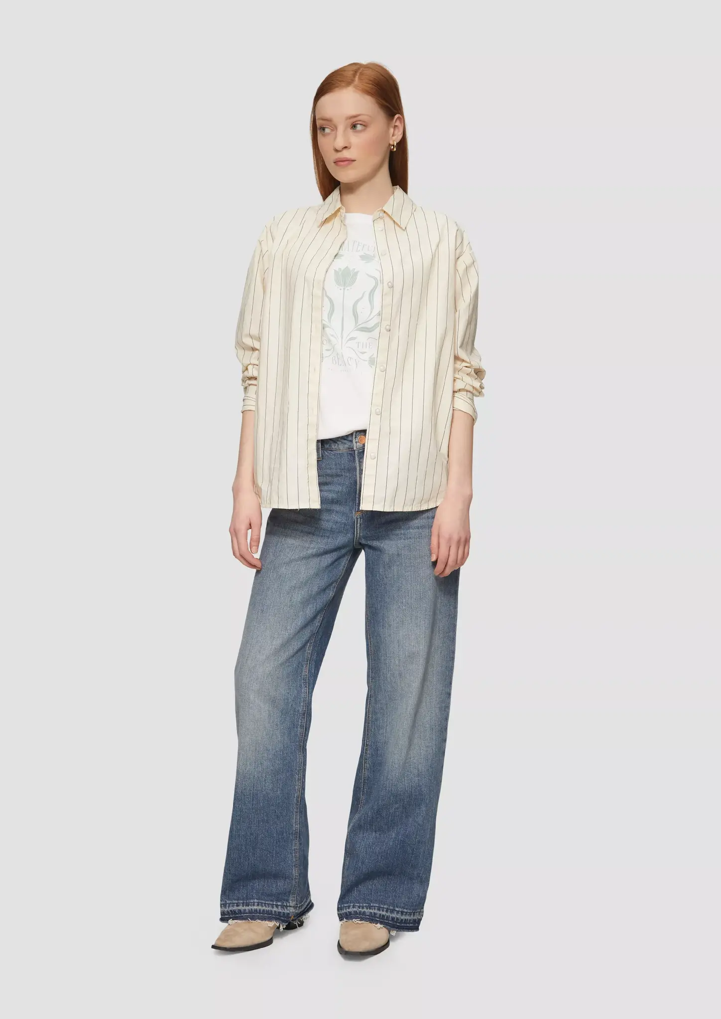 QS by S. Oliver Shirt with Frontprint - White