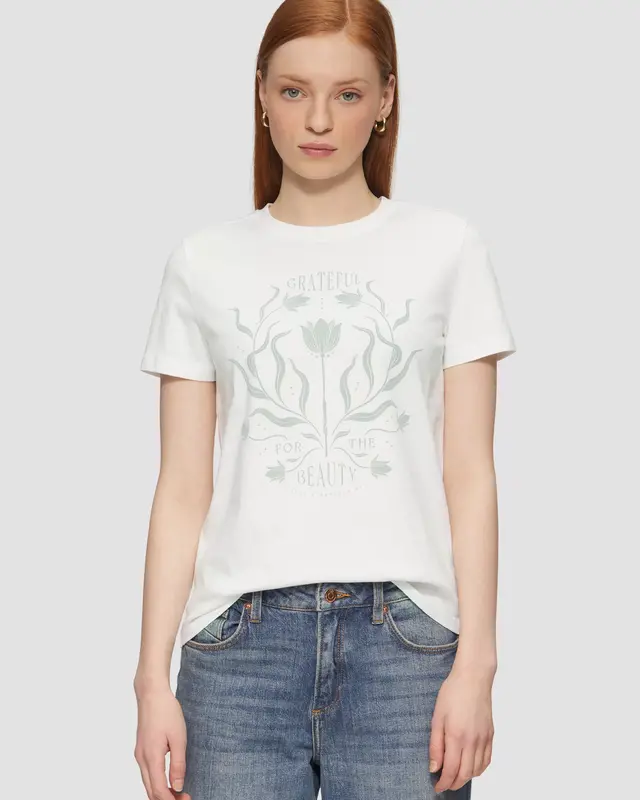 QS by S. Oliver Shirt with Frontprint - White