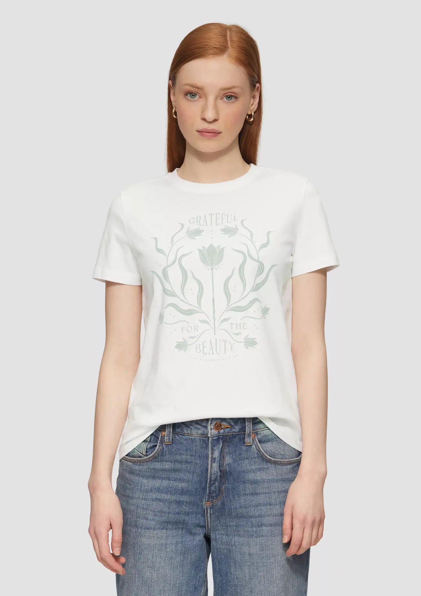 QS by S. Oliver Shirt with Frontprint - White