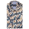 Short Sleeve Leaf Print Shirt - Navy