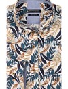 Giordano Korte Mouw Overhemd Bladerprint - Navy
