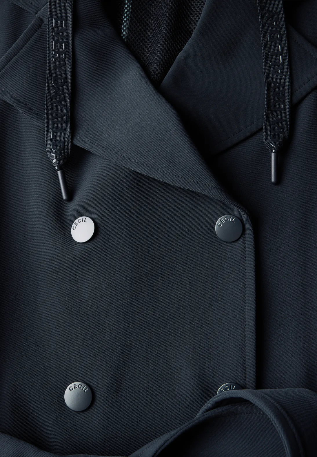 Cecil Trenchcoat with Hood - Dark Navy Blue
