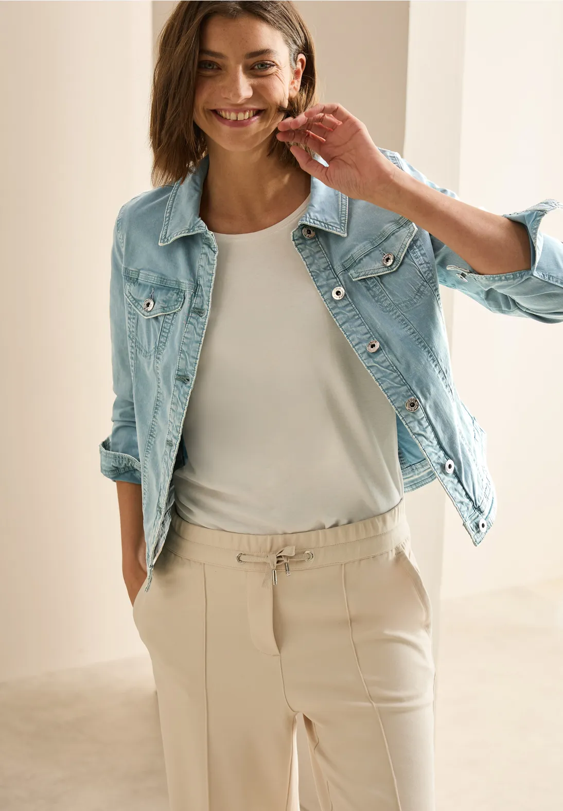 CECIL Denim Jack - White / Wit | - Cotton Blues