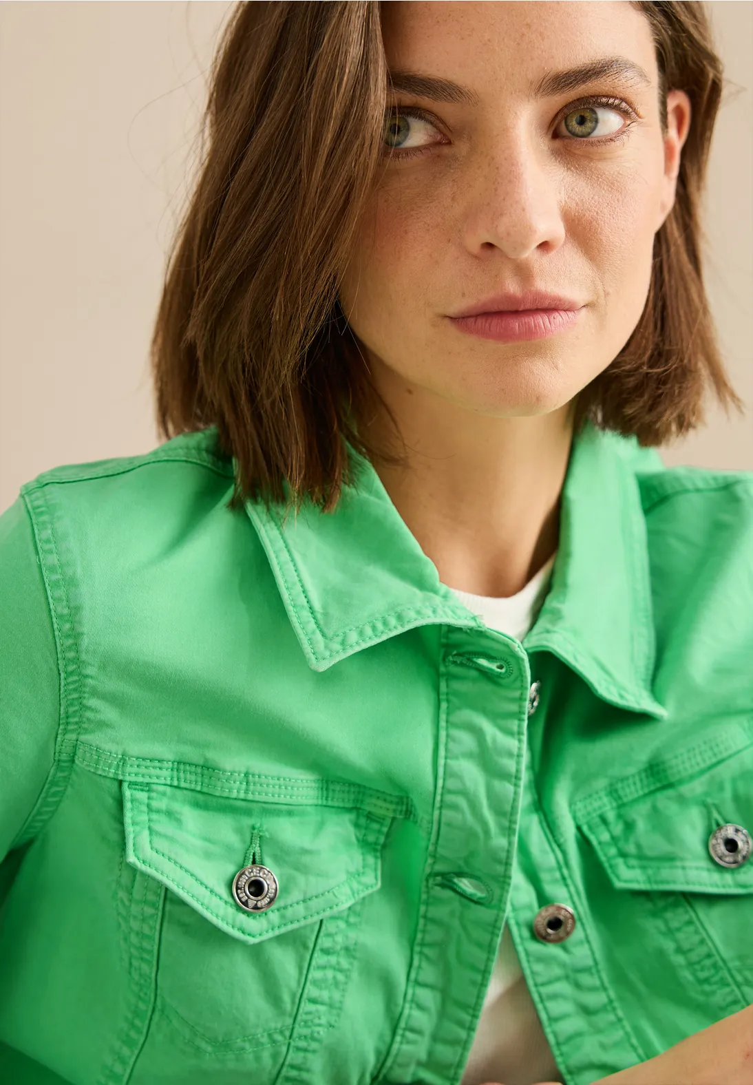 Cecil Denimjacke - Iced Neon Green