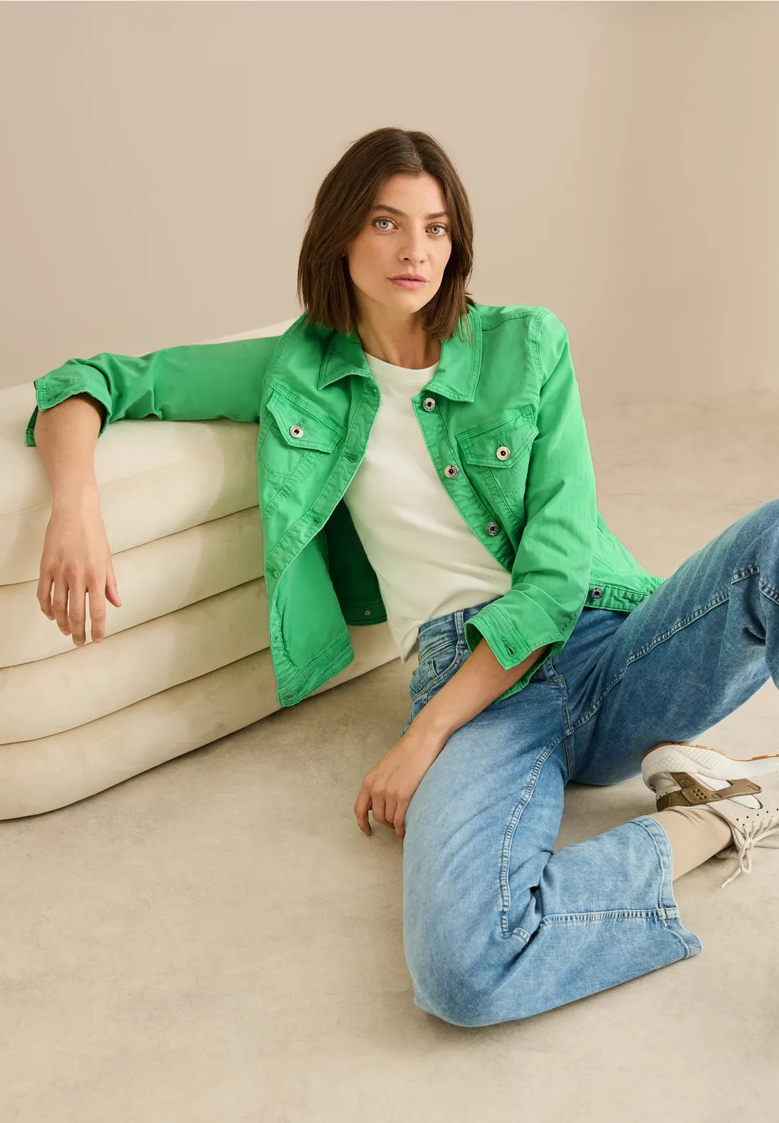 Cecil Denim Jacket - Iced Neon Green