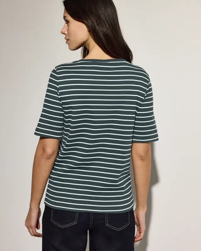 Cecil Striped Shirt - Slate Khaki