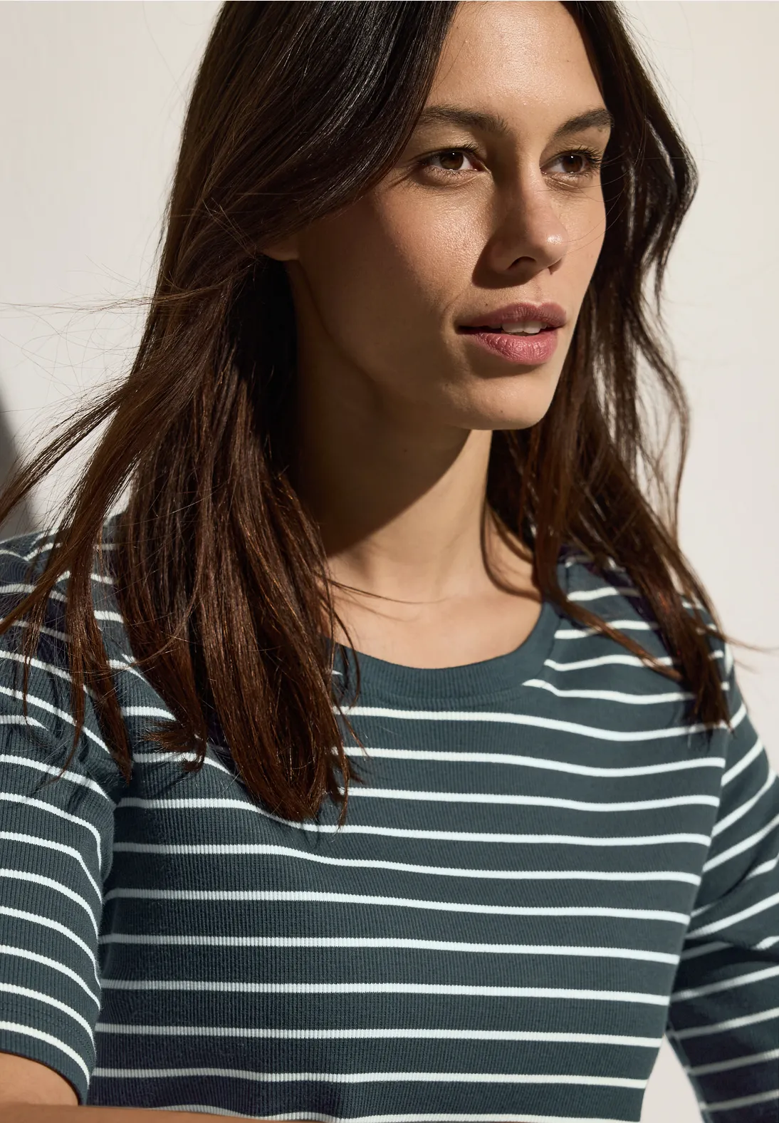 Cecil Striped Shirt - Slate Khaki