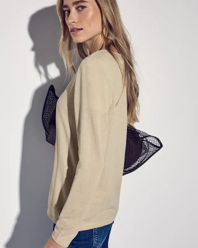 Street One Gebreid Vest Nette - Cotton Beige