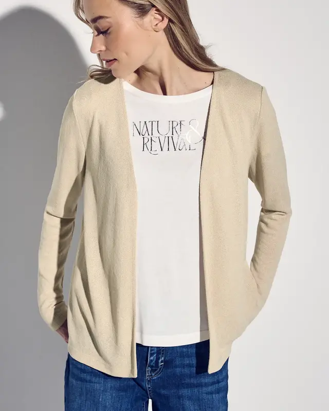 Street One Gebreid Vest Nette - Cotton Beige