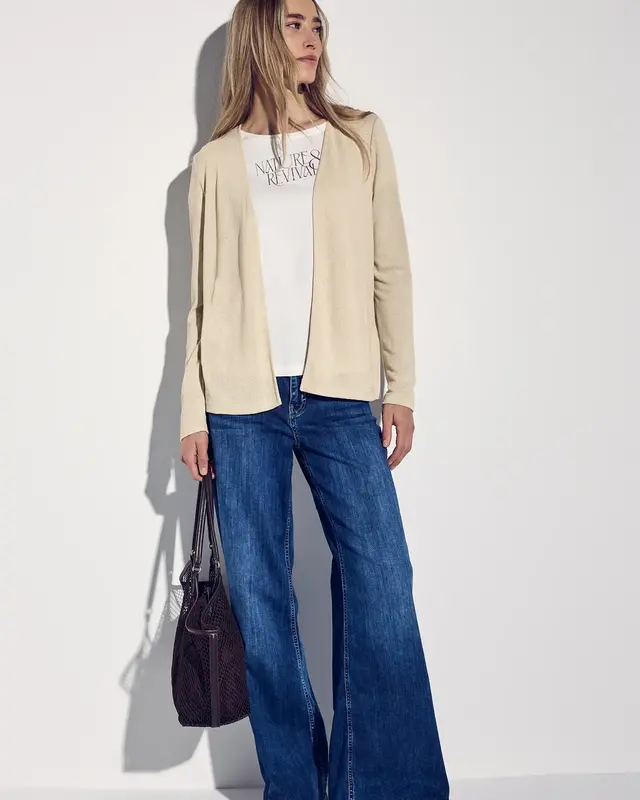 Street One Gebreid Vest Nette - Cotton Beige