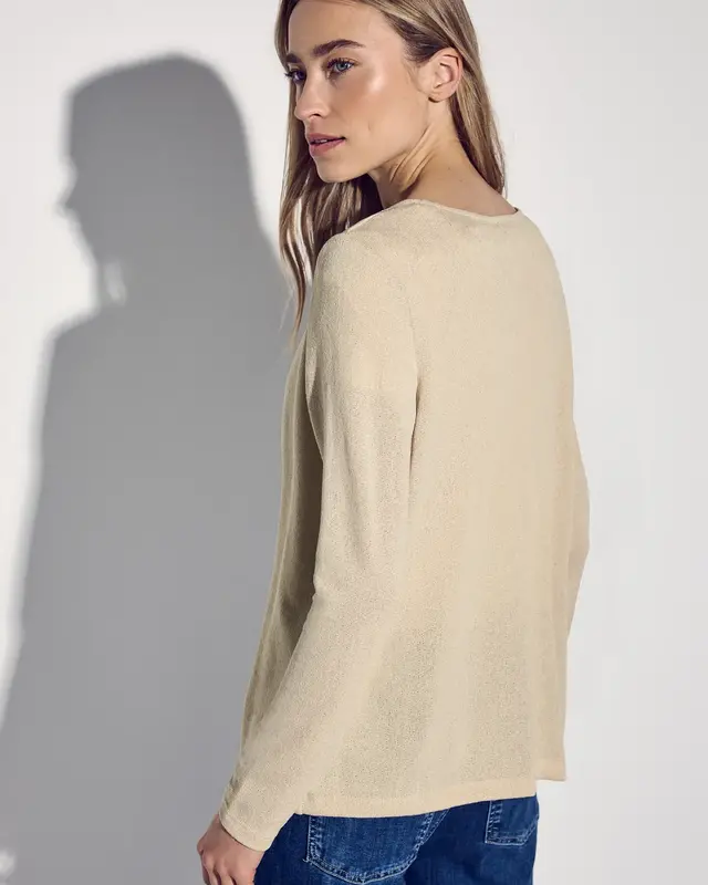 Street One Gebreid Vest Nette - Cotton Beige