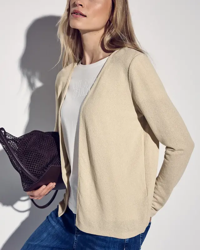 Street One Gebreid Vest Nette - Cotton Beige