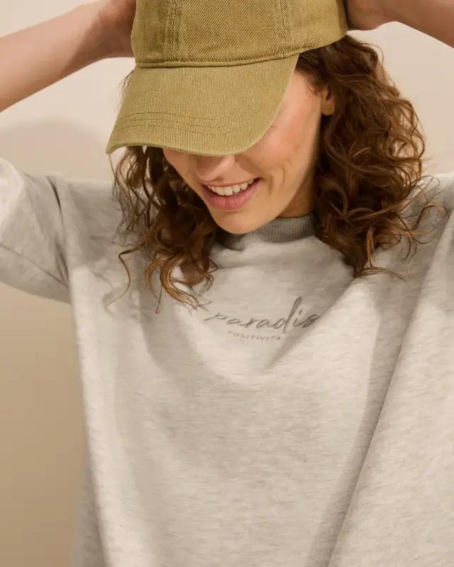 Cecil Sweater met Borduursel - Pearl Beige Melange