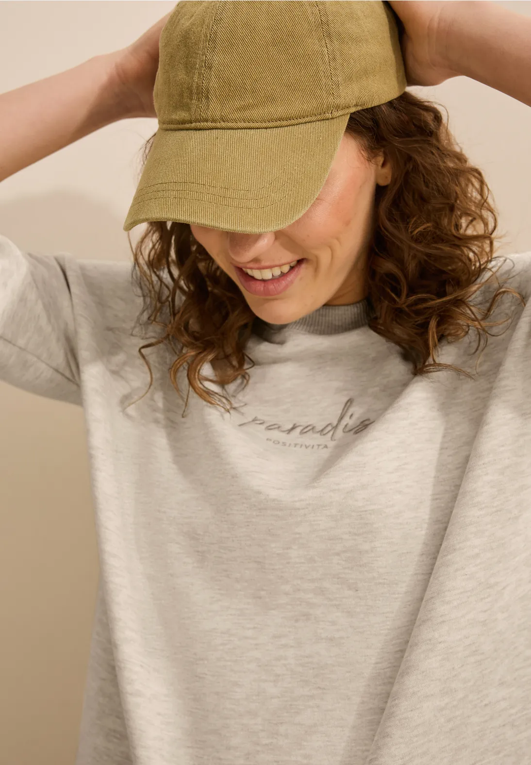 Cecil Sweatshirt with Embroidery - Pearl Beige Melange