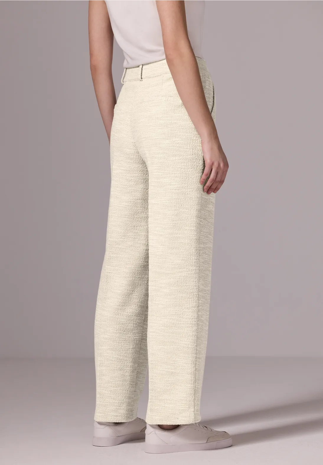 Street One Studio Straight Leg Hose - Sheer Beige Melange