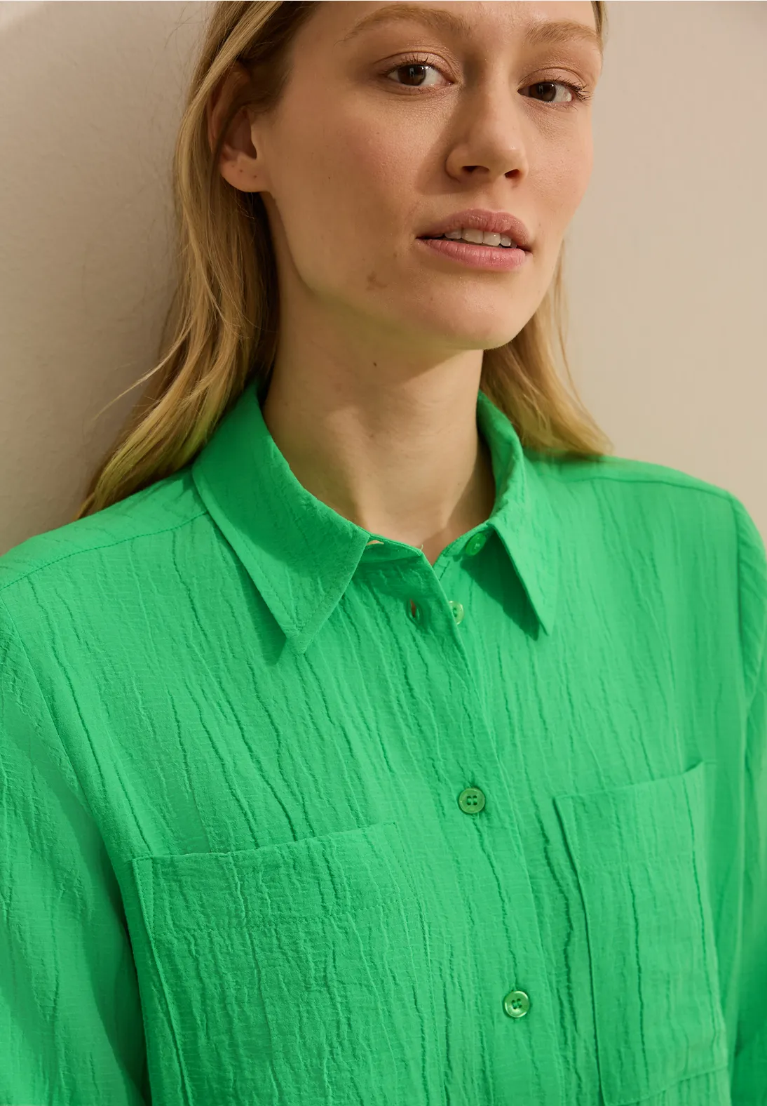 Cecil Gestructureerde Blouse - Iced Neon Green
