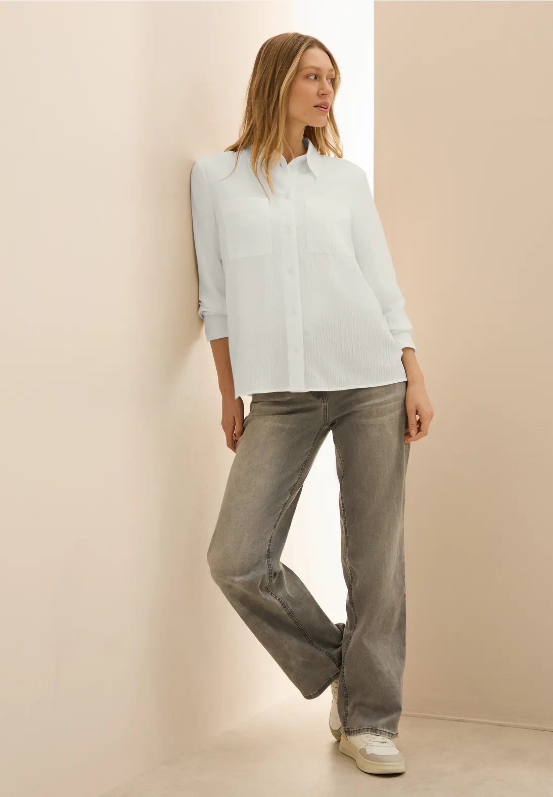 Cecil Structured Blouse - Vanilla White